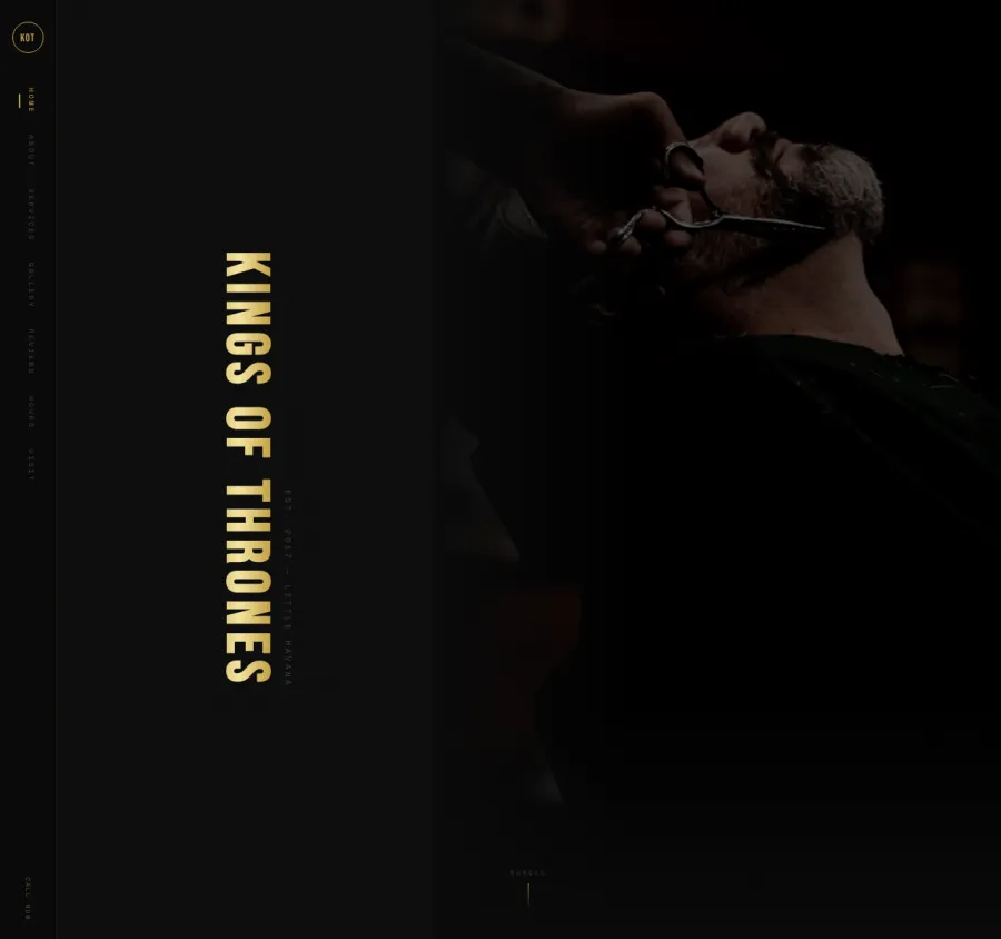 Kings of Thrones Barbershop website