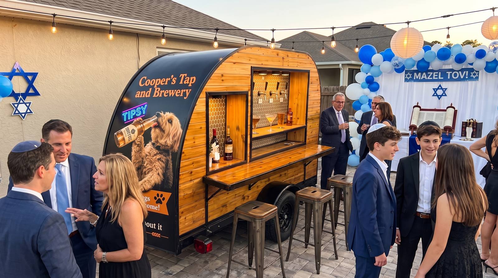Cooper's Tap and Brewery trailer set up at an event