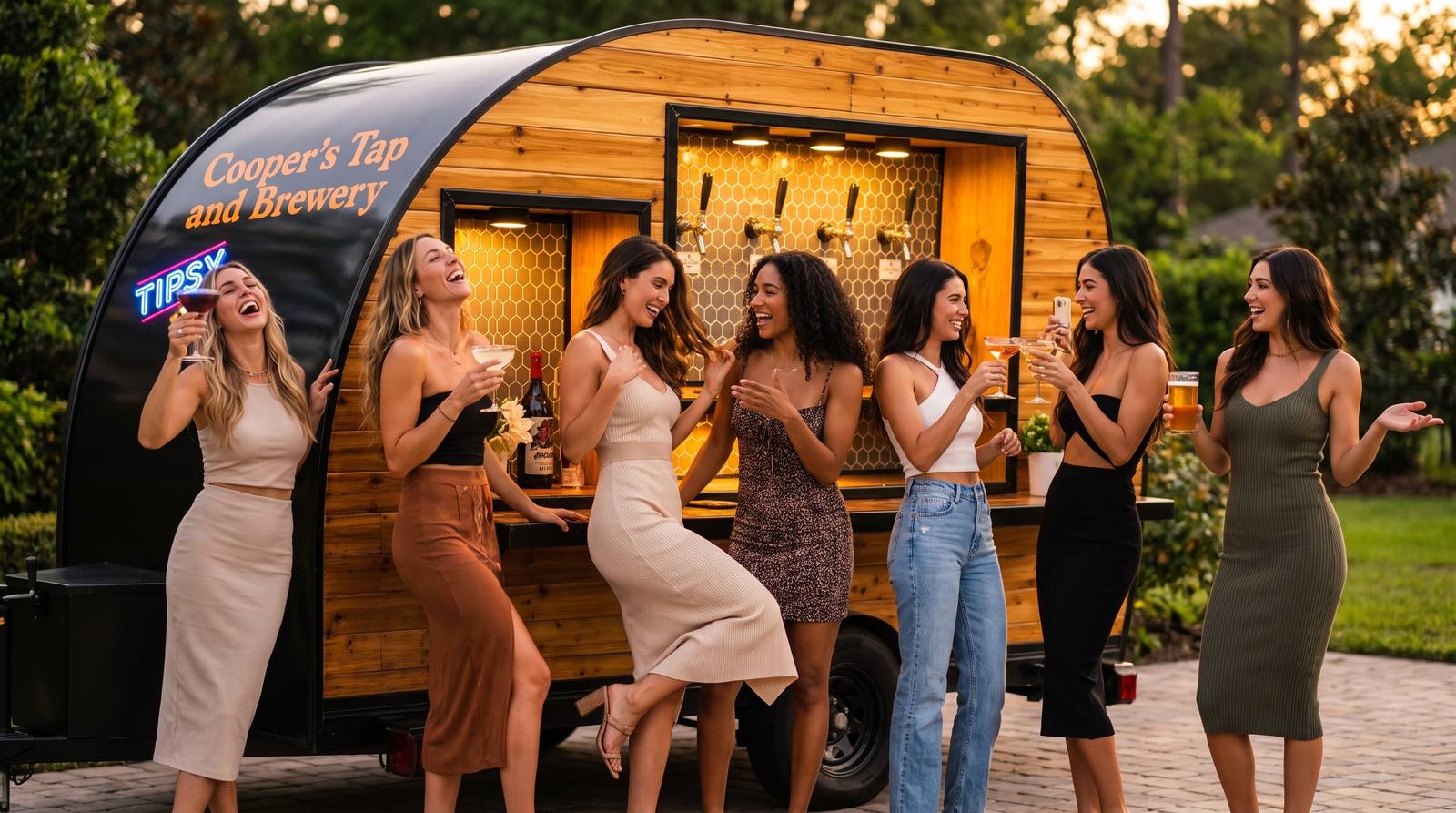 Cooper's mobile bar at a girls' night celebration