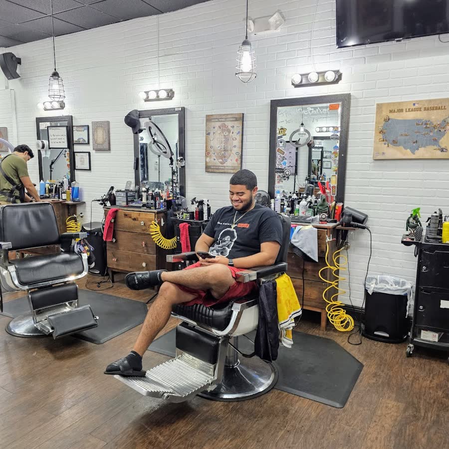 Barber at work at Gentlemens Quarters